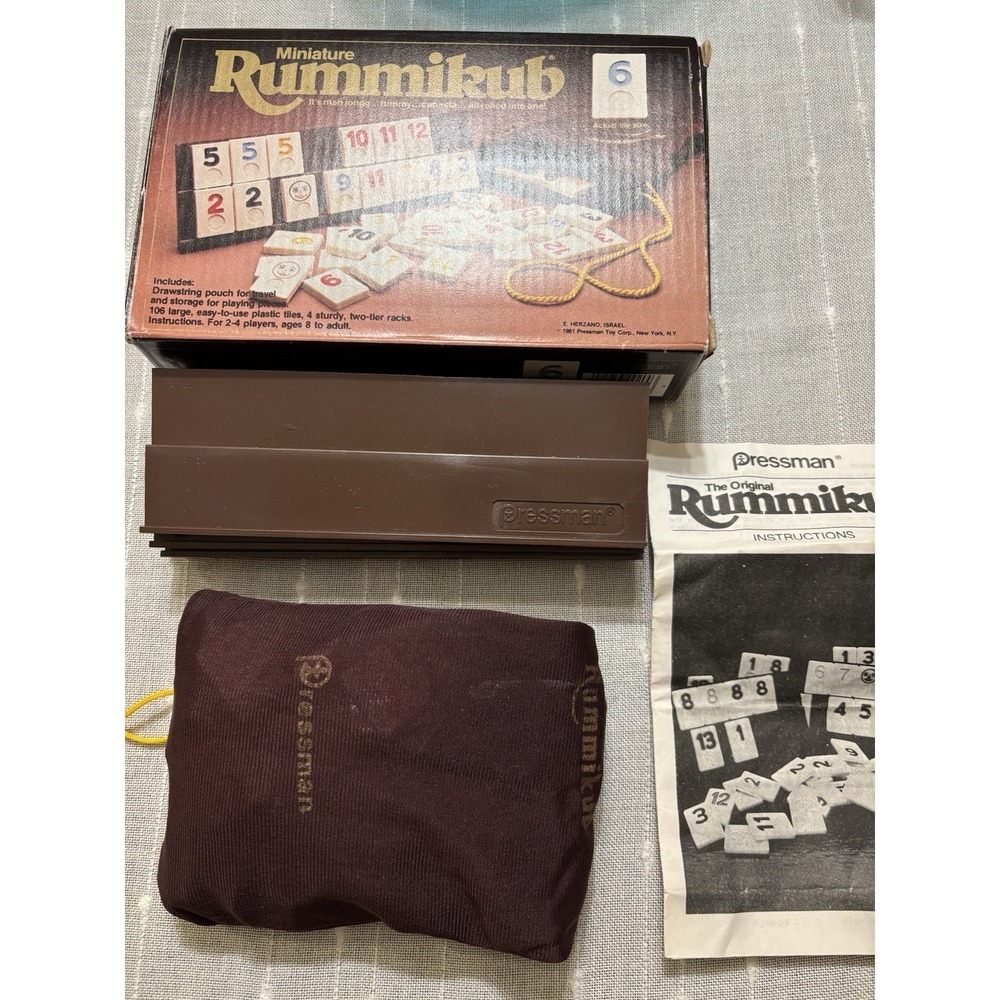 Miniature Rummikub Game Pressman Travel Size Tile Game Vintage 1981 Complete Set - Picture 2 of 6